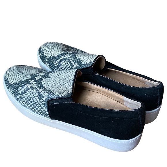 Vionic Splendid snakeskin black tan slip-on supportive casual sneakers size 7 - Picture 3 of 9
